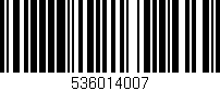 Código de barras (EAN, GTIN, SKU, ISBN): '536014007'