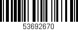 Código de barras (EAN, GTIN, SKU, ISBN): '53692670'