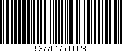 Código de barras (EAN, GTIN, SKU, ISBN): '5377017500928'