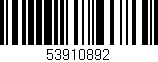 Código de barras (EAN, GTIN, SKU, ISBN): '53910892'