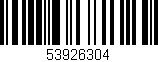 Código de barras (EAN, GTIN, SKU, ISBN): '53926304'