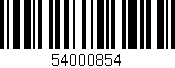 Código de barras (EAN, GTIN, SKU, ISBN): '54000854'