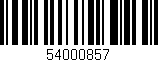 Código de barras (EAN, GTIN, SKU, ISBN): '54000857'