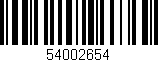 Código de barras (EAN, GTIN, SKU, ISBN): '54002654'