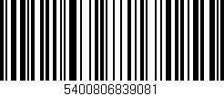 Código de barras (EAN, GTIN, SKU, ISBN): '5400806839081'