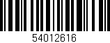 Código de barras (EAN, GTIN, SKU, ISBN): '54012616'