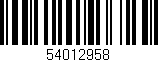Código de barras (EAN, GTIN, SKU, ISBN): '54012958'