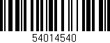 Código de barras (EAN, GTIN, SKU, ISBN): '54014540'