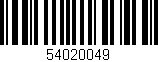 Código de barras (EAN, GTIN, SKU, ISBN): '54020049'