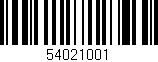 Código de barras (EAN, GTIN, SKU, ISBN): '54021001'