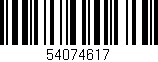 Código de barras (EAN, GTIN, SKU, ISBN): '54074617'