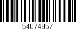 Código de barras (EAN, GTIN, SKU, ISBN): '54074957'