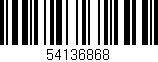 Código de barras (EAN, GTIN, SKU, ISBN): '54136868'