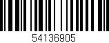 Código de barras (EAN, GTIN, SKU, ISBN): '54136905'
