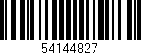 Código de barras (EAN, GTIN, SKU, ISBN): '54144827'