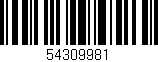 Código de barras (EAN, GTIN, SKU, ISBN): '54309981'