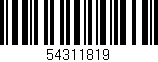 Código de barras (EAN, GTIN, SKU, ISBN): '54311819'