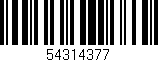 Código de barras (EAN, GTIN, SKU, ISBN): '54314377'