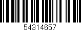 Código de barras (EAN, GTIN, SKU, ISBN): '54314657'