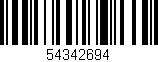 Código de barras (EAN, GTIN, SKU, ISBN): '54342694'
