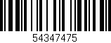 Código de barras (EAN, GTIN, SKU, ISBN): '54347475'