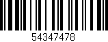Código de barras (EAN, GTIN, SKU, ISBN): '54347478'