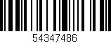 Código de barras (EAN, GTIN, SKU, ISBN): '54347486'