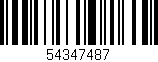 Código de barras (EAN, GTIN, SKU, ISBN): '54347487'