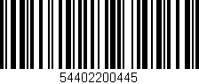 Código de barras (EAN, GTIN, SKU, ISBN): '54402200445'