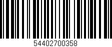 Código de barras (EAN, GTIN, SKU, ISBN): '54402700358'