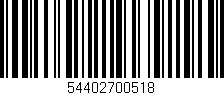 Código de barras (EAN, GTIN, SKU, ISBN): '54402700518'