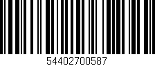Código de barras (EAN, GTIN, SKU, ISBN): '54402700587'