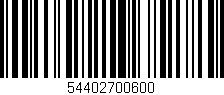 Código de barras (EAN, GTIN, SKU, ISBN): '54402700600'