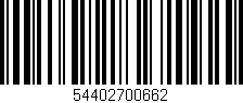 Código de barras (EAN, GTIN, SKU, ISBN): '54402700662'