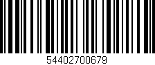 Código de barras (EAN, GTIN, SKU, ISBN): '54402700679'