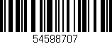 Código de barras (EAN, GTIN, SKU, ISBN): '54598707'