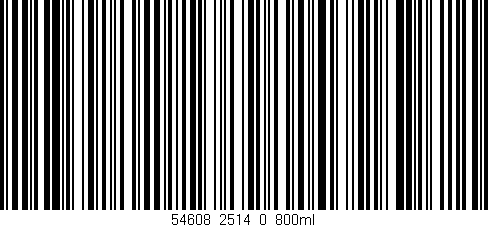 Código de barras (EAN, GTIN, SKU, ISBN): '54608_2514_0_800ml'