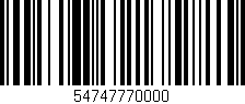Código de barras (EAN, GTIN, SKU, ISBN): '54747770000'