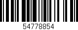 Código de barras (EAN, GTIN, SKU, ISBN): '54778854'