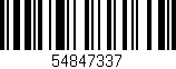 Código de barras (EAN, GTIN, SKU, ISBN): '54847337'