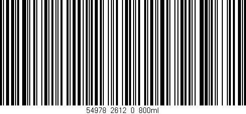 Código de barras (EAN, GTIN, SKU, ISBN): '54978_2612_0_800ml'