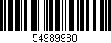 Código de barras (EAN, GTIN, SKU, ISBN): '54989980'