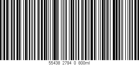 Código de barras (EAN, GTIN, SKU, ISBN): '55438_2794_0_800ml'