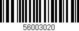 Código de barras (EAN, GTIN, SKU, ISBN): '56003020'