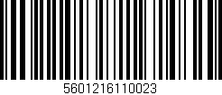 Código de barras (EAN, GTIN, SKU, ISBN): '5601216110023'