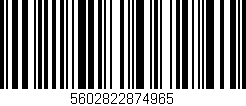 Código de barras (EAN, GTIN, SKU, ISBN): '5602822874965'