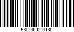 Código de barras (EAN, GTIN, SKU, ISBN): '5603680298160'