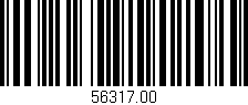 Código de barras (EAN, GTIN, SKU, ISBN): '56317.00'