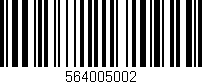 Código de barras (EAN, GTIN, SKU, ISBN): '564005002'