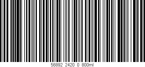 Código de barras (EAN, GTIN, SKU, ISBN): '56892_2420_0_800ml'